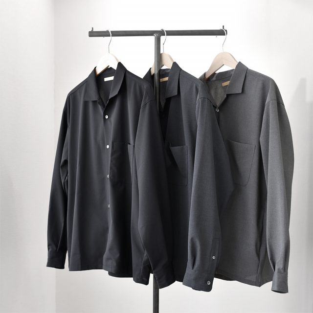LAMOND（ラモンド）Open Collar Shari Shirts