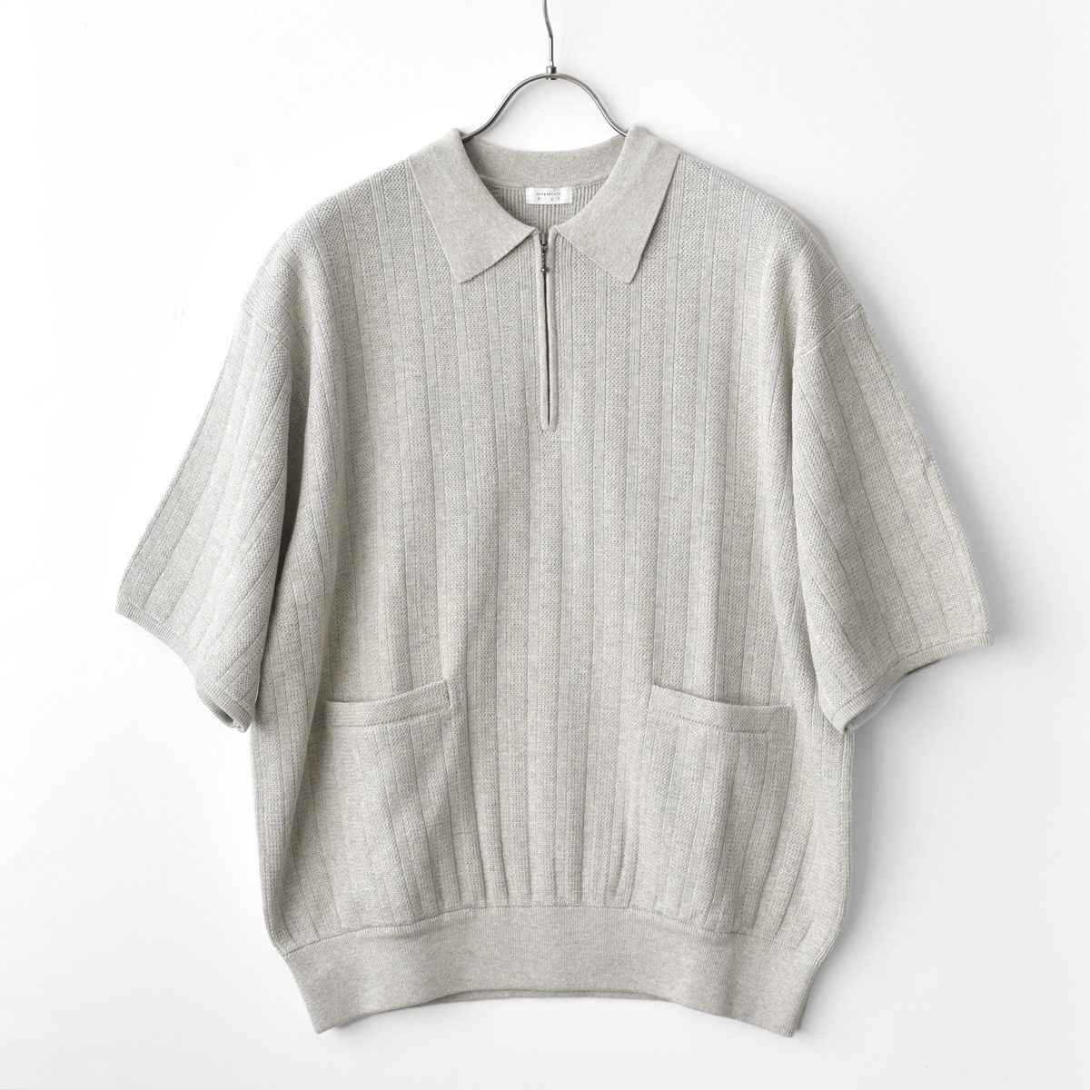 crepuscule（クレプスキュール）Rib Pattern Half Zip Polo