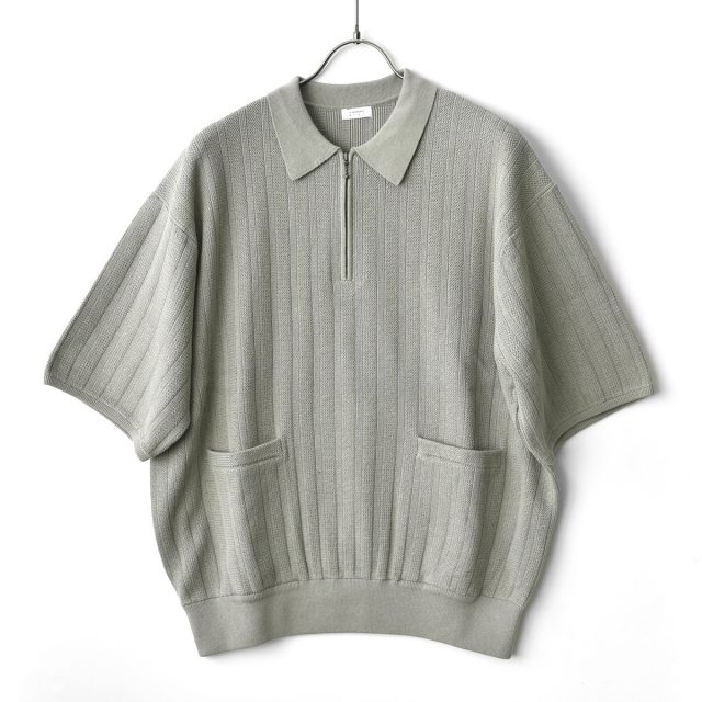 crepuscule Rib Pattern Half Zip Polo ポロ crepuscule(クレプスキュール)Rib Pattern Half Zip Polo (2501