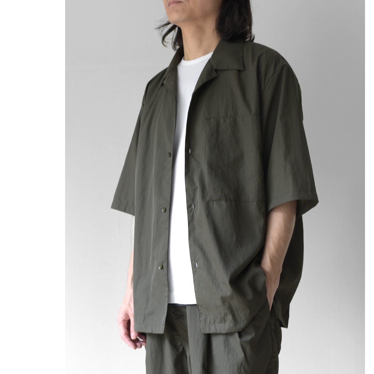 STILL BY HAND （スティルバイハンド）Nylon Open Collar Shirts
