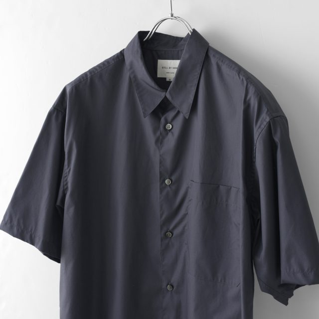 STILL BY HAND（スティルバイハンド）Cotton Reguler Collar S/S Shirts - Charcoal