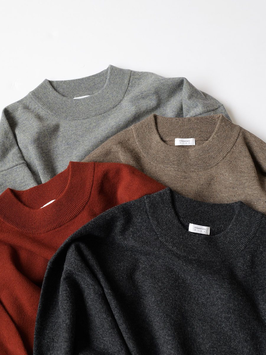 リラックスと上質さのあいだに。crepuscule – Moc Neck P/O – Wool