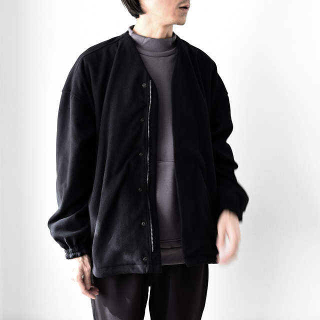 CURLY - RECYCLED MICRO FLEECE JACKET - BLACK
